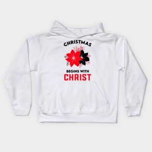 christmas begins with christ Kids Hoodie